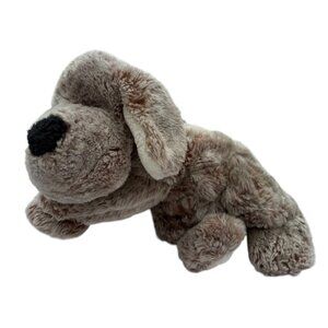 Floppy dog plush stuffed toy light brown bow 20" long Tan/Brown coat black nose